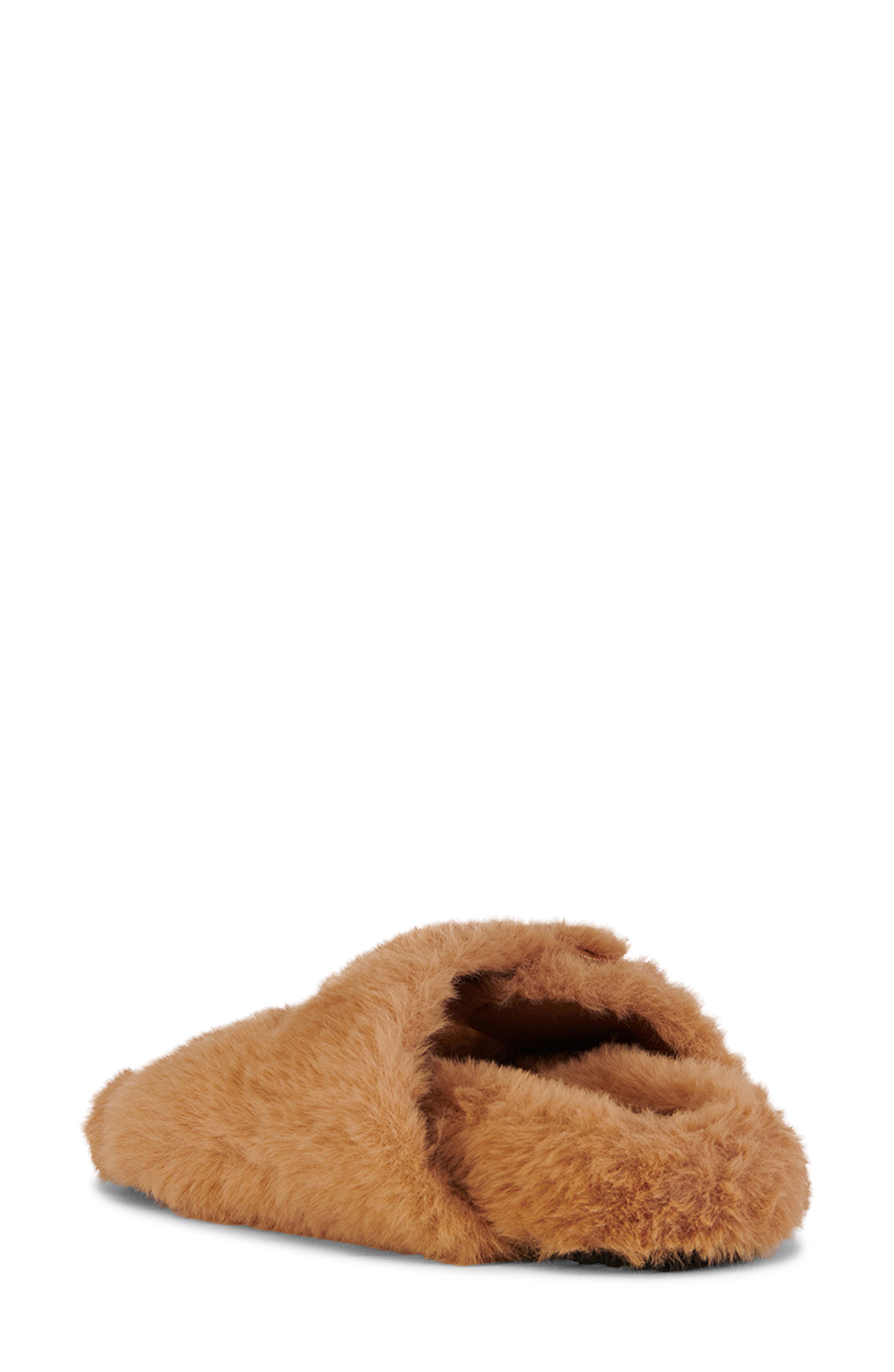 AZALEA WANG Loving Faux Fur Slipper, Alternate, color, Tan