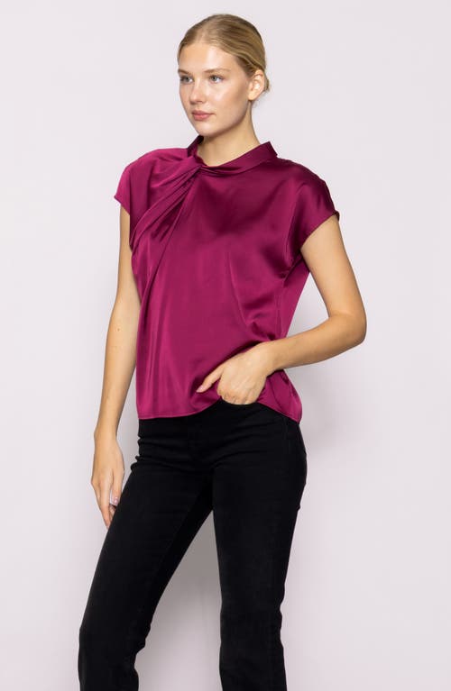Melloday Twist Detail Cap Sleeve Top In Red