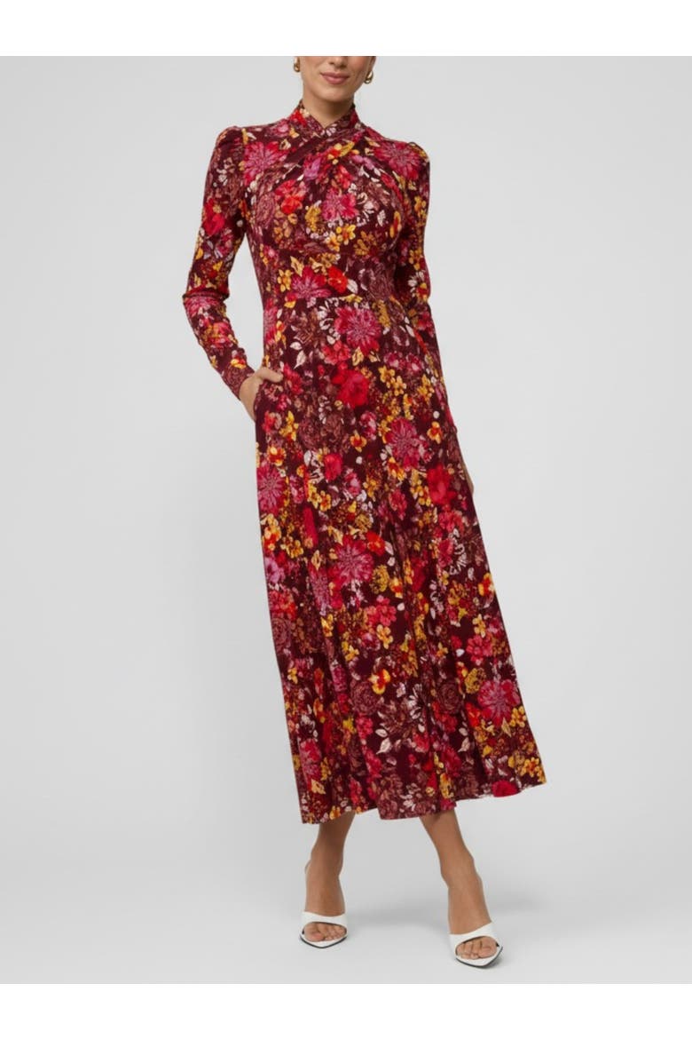 Harland Long Sleeve Halter Maxi Dress, Main, color, Fall Garland