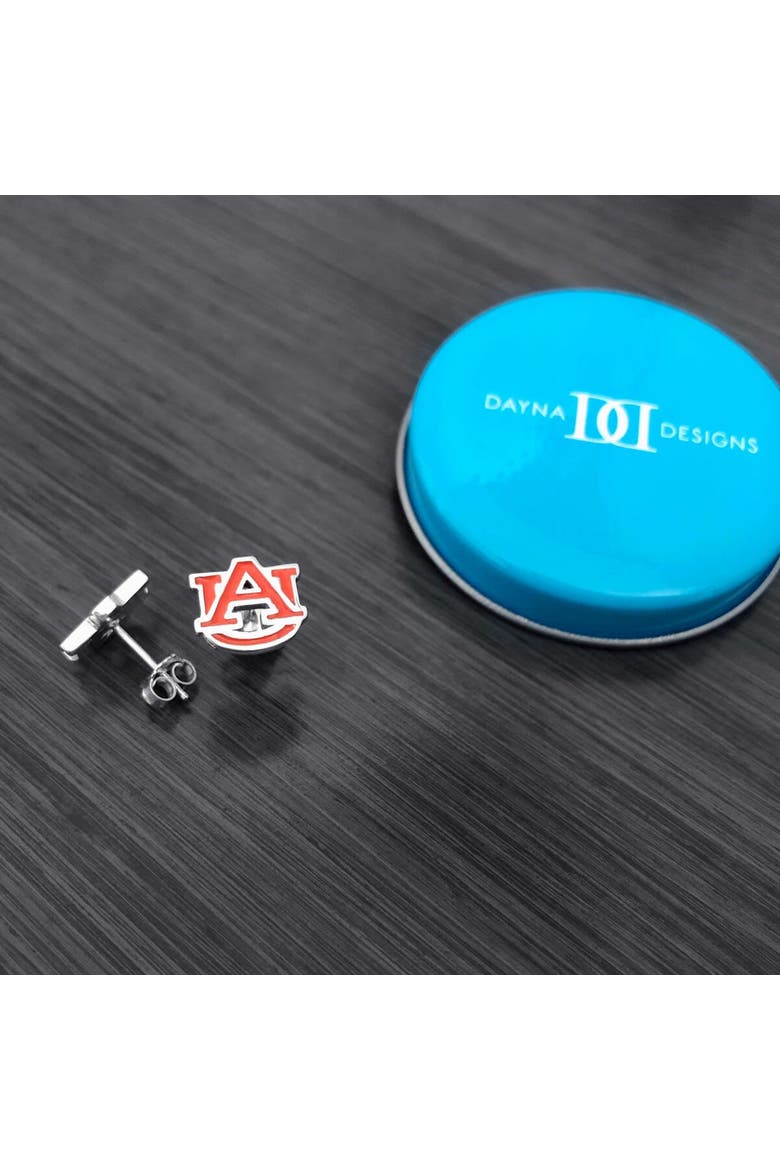 Women's Dayna Designs Auburn Tigers Enamel Post Earrings, Alternate, color, Silver