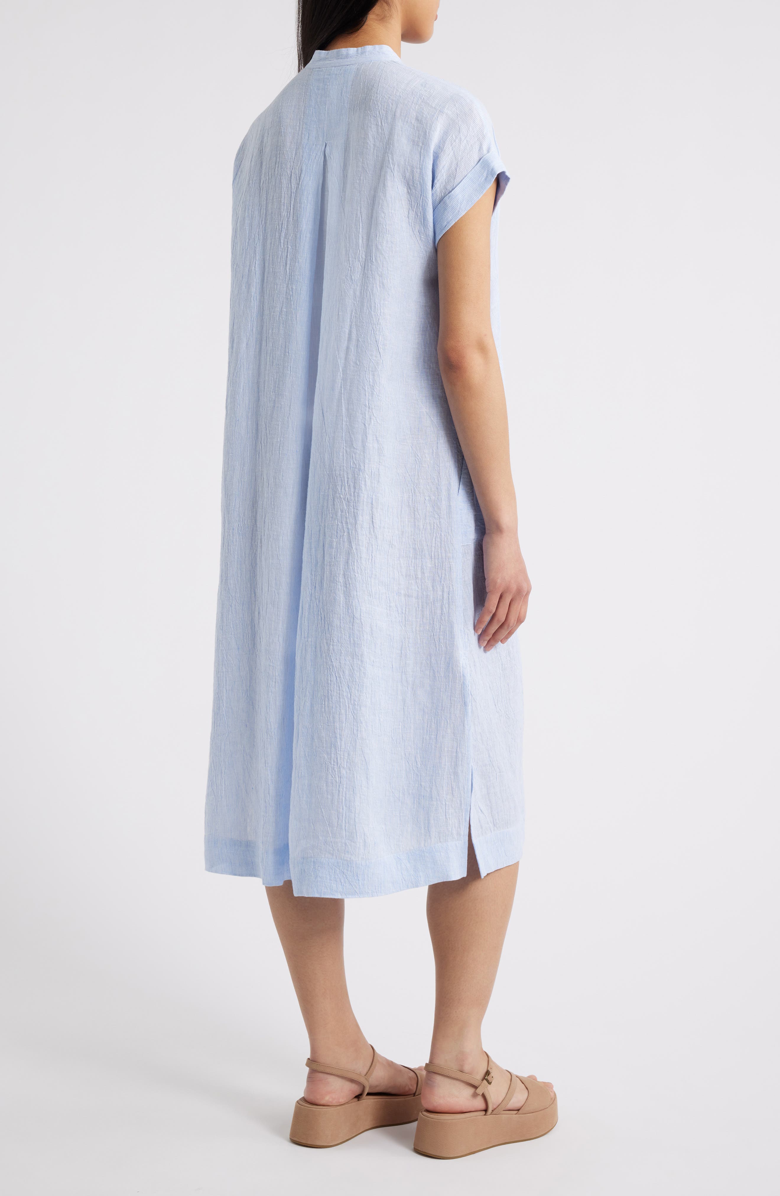 Short Sleeve Organic Linen Shift Dress - image 2