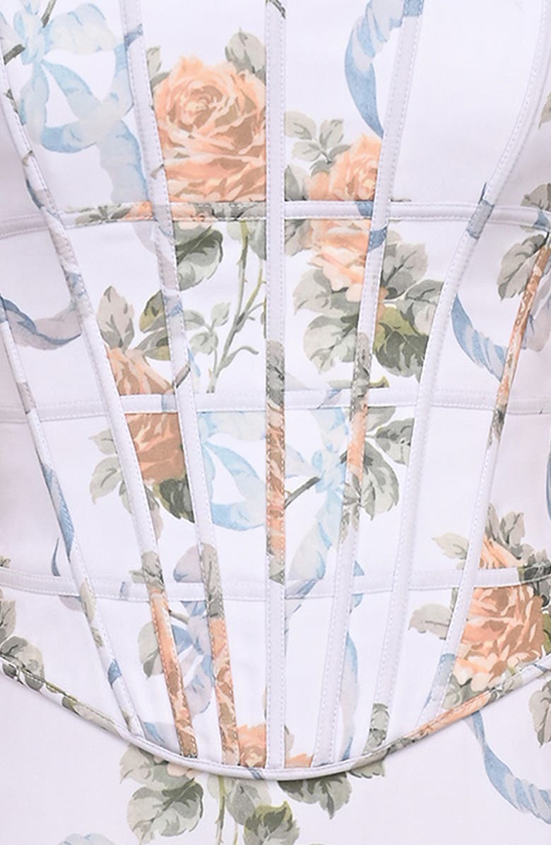 HOUSE OF CB Clemmie Georgette Column Gown, Alternate, color, Yellow Rose Off White