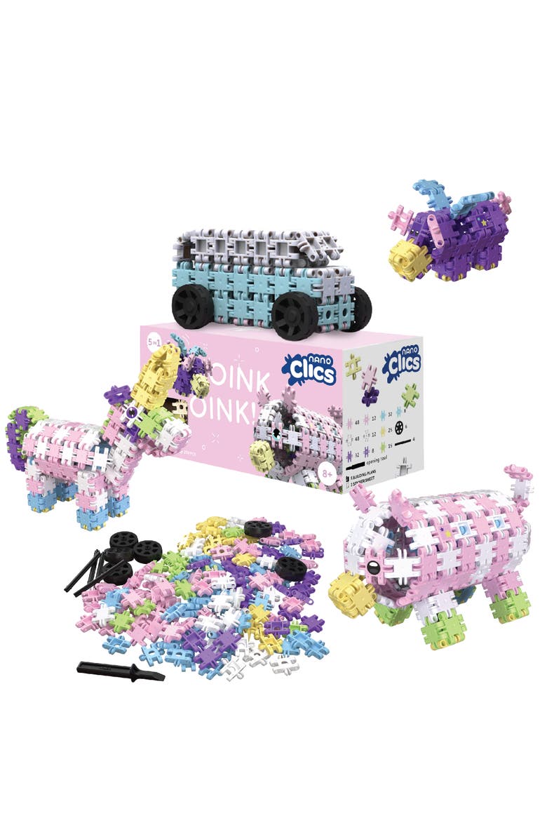 Mukikim Nano Clics Fantasy Builders 250, construction toys for children ages 8 and up, creative educational toys in a 250 piece set, building blocks for girls and boys, durable toys, Main, color, Multi