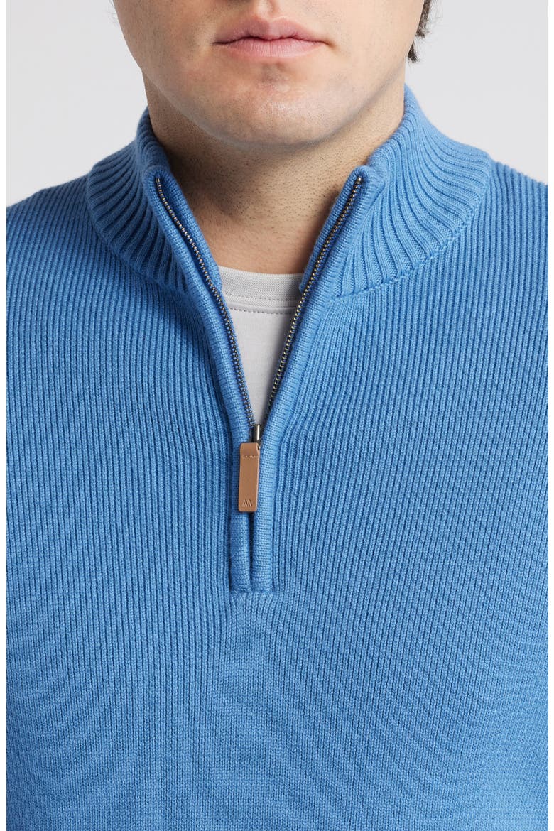 Hillcrest Quarter Zip Pullover Sweater, Alternate, color, DENIM BLUE SOLID
