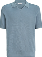 Brunello Cucinelli Cotton English rib knit polo