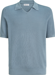 Brunello Cucinelli Cotton English rib knit polo
