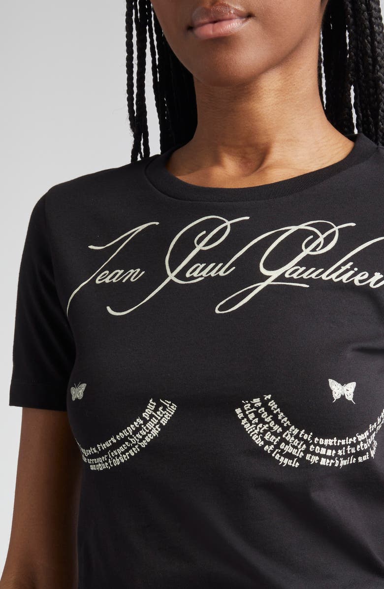 Jean Paul Gaultier Tattoo Poem Graphic Baby Tee, Alternate, color, 