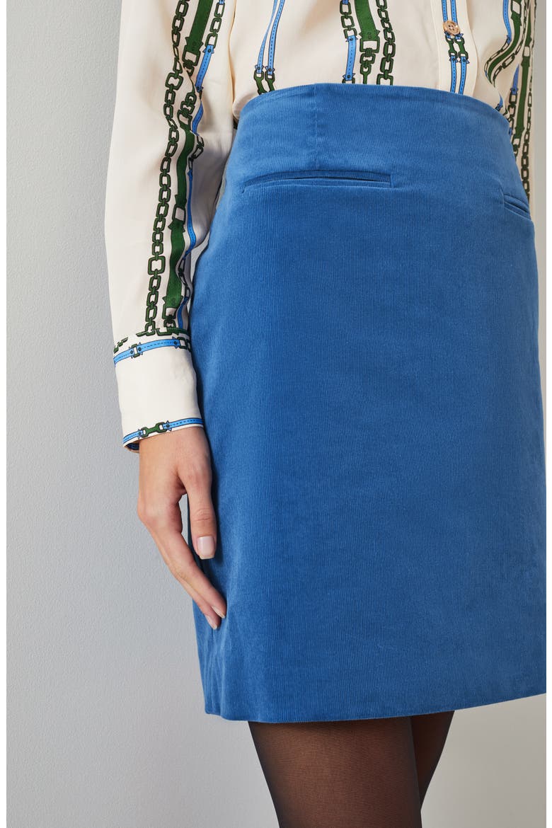 Deborah High Waist Corduroy Skirt, Alternate, color, BLUE