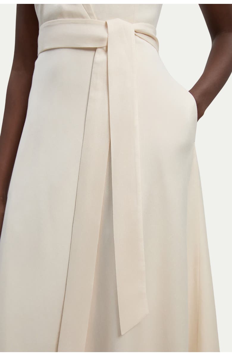Karen Millen Tailored Linen Wrap Maxi Dress, Alternate, color, Ivory