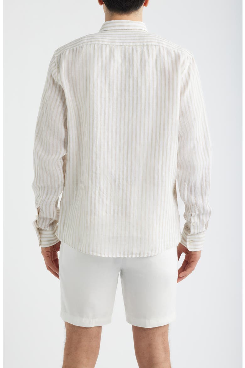 Liam Regular Fit Linen Button-Up Shirt, Alternate, color, OPEN BEIGE
