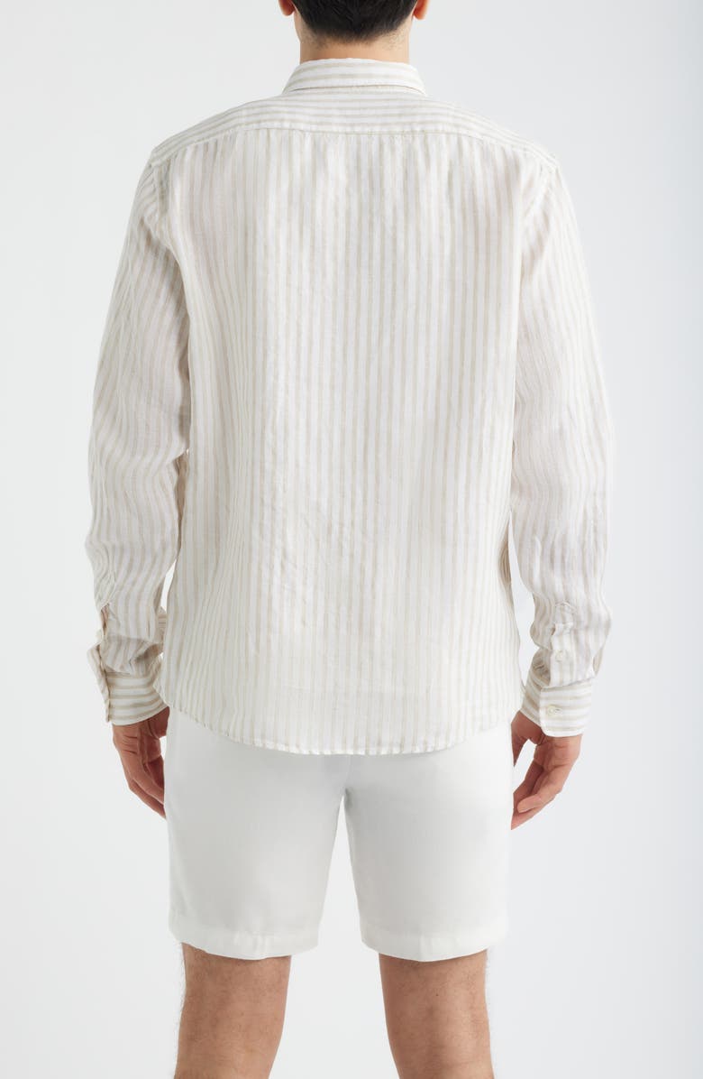 BOSS Liam Regular Fit Linen Button-Up Shirt, Alternate, color, Open Beige