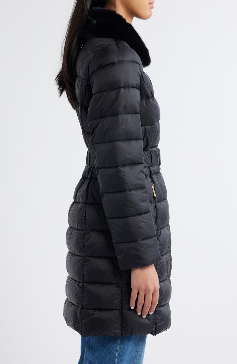 Michael Kors Belted Packable Long Puffer Jacket, Alternate, color,