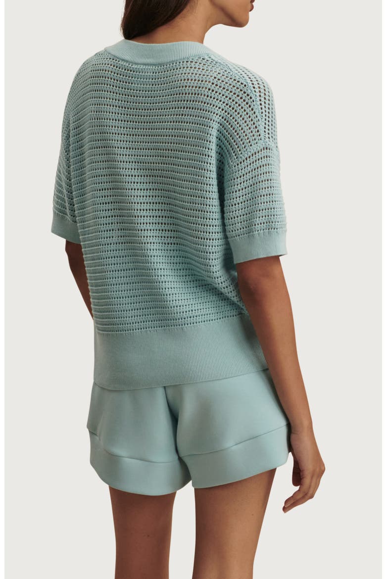 Callie Sheer Knit Cotton Top, Alternate, color, PORCELAIN BLUE