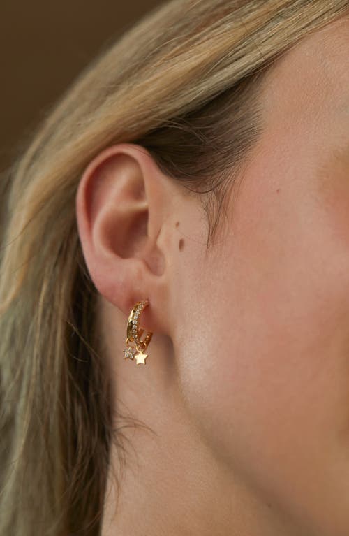 Estella Bartlett Duo Pavé Star Hoop Earrings In Gold