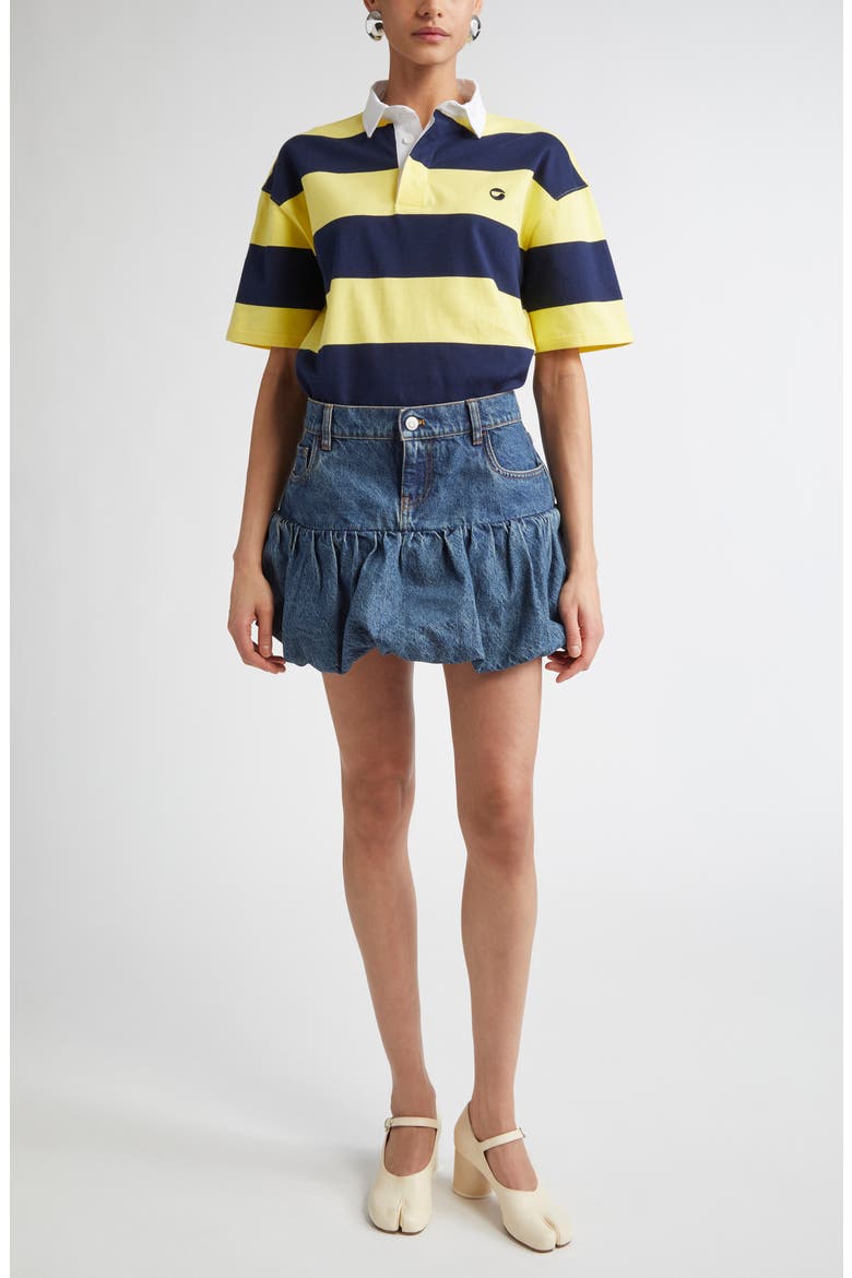 Stripe Cotton Polo, Alternate, color, YELLOW-BLUE