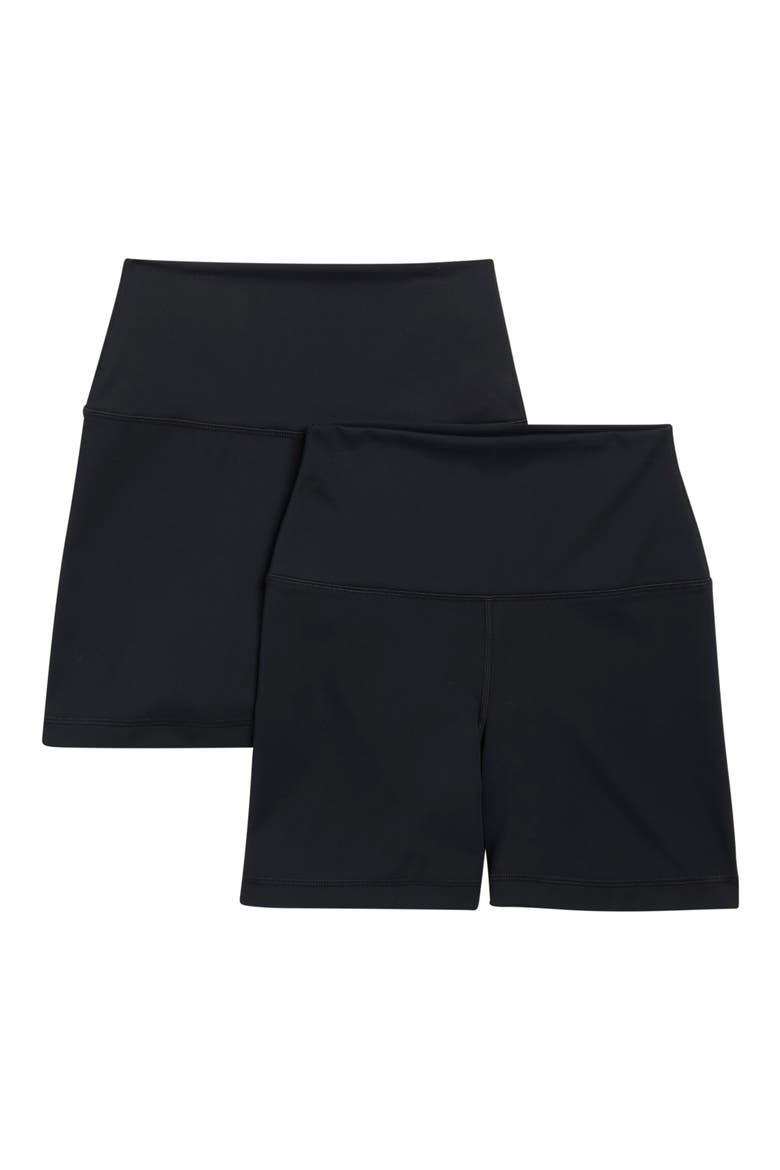 Assorted 2-Pack Everyday Second Skin Shorts, Main, color, BLACK/ BLACK