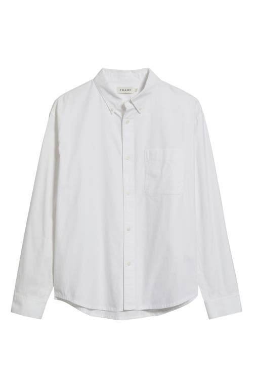 Frame Cotton Oxford Button-down Shirt In White