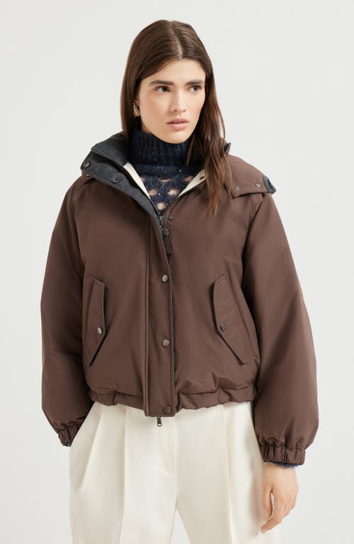 Brunello Cucinelli Crop Down Jacket With Monili