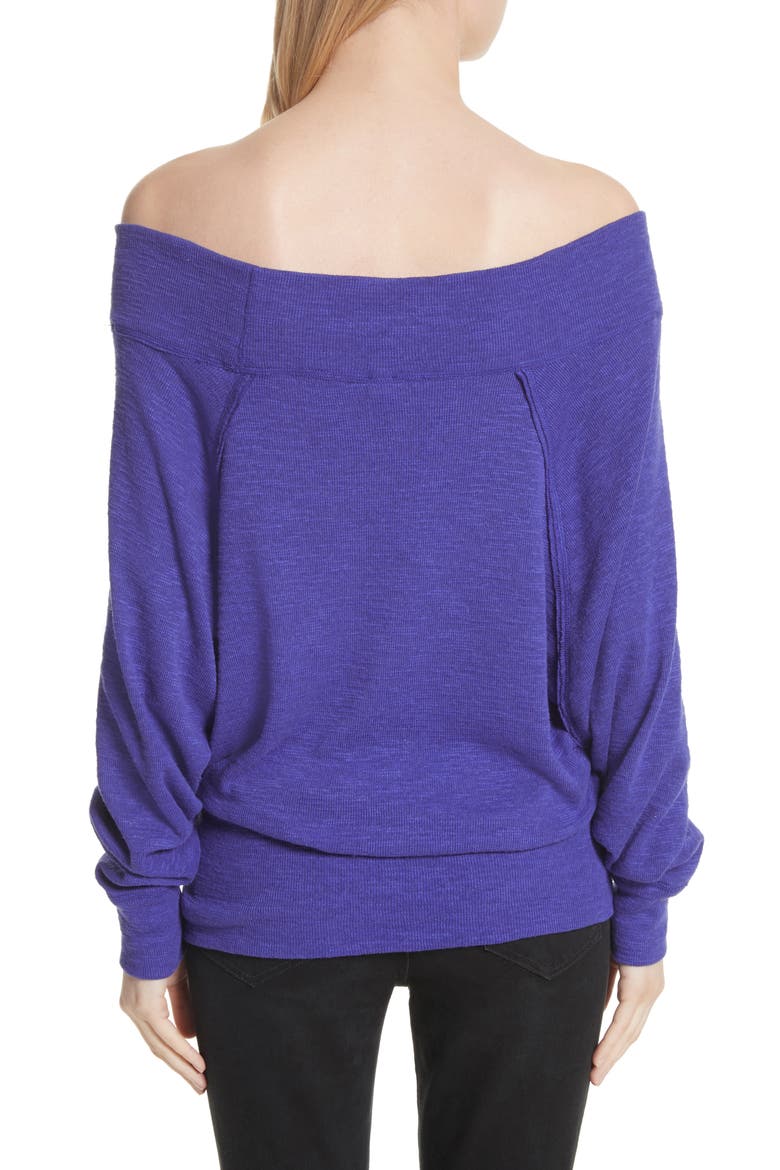 Palisades Off the Shoulder Top, Alternate, color, BLUE
