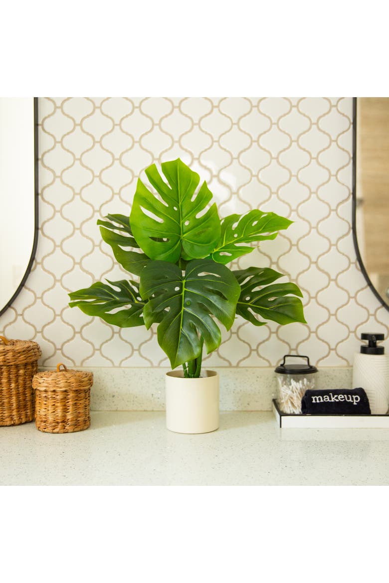 20-in Artificial Swiss Monstera Plant, Alternate, color, Green