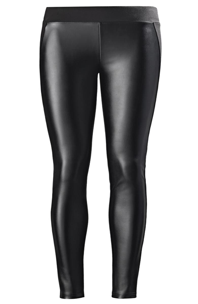 Nordstrom 'Double Trouble' Knit & Faux Leather Leggings, Alternate, color, 
