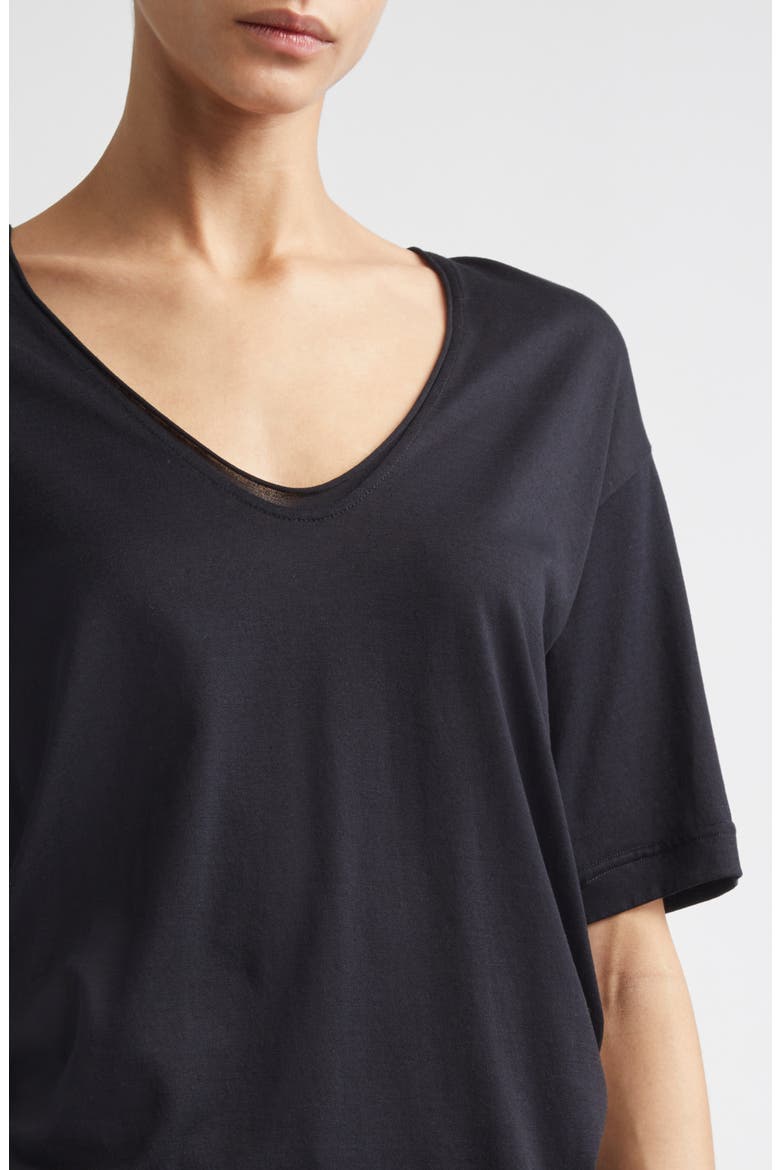 Silk Crepe T-Shirt, Alternate, color, BLACK