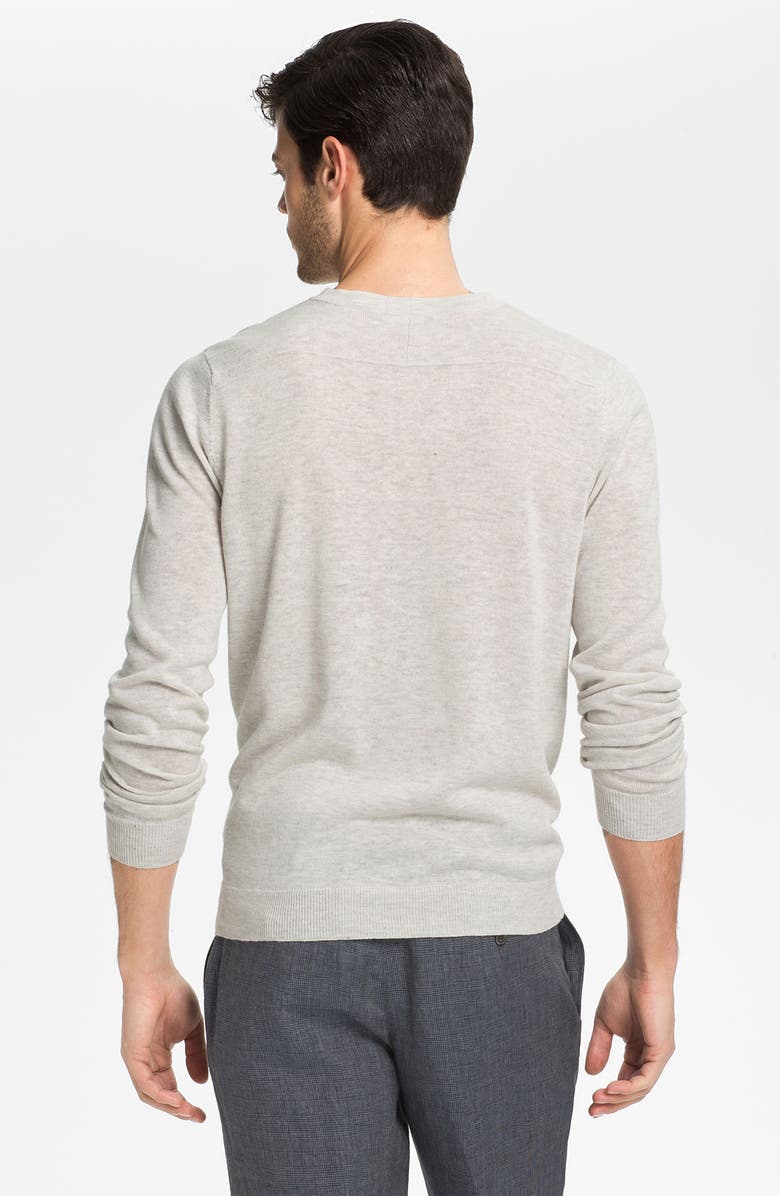 Vince Linen Blend Henley Sweater, Alternate, color, 