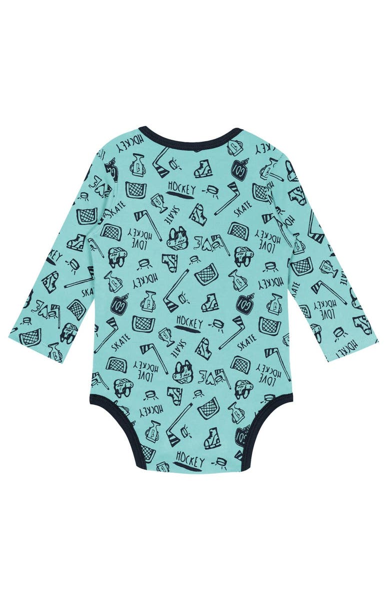 Outerstuff Infant Light Blue Seattle Kraken Dynamic Defender Long Sleeve Bodysuit, Alternate, color, Light Blue