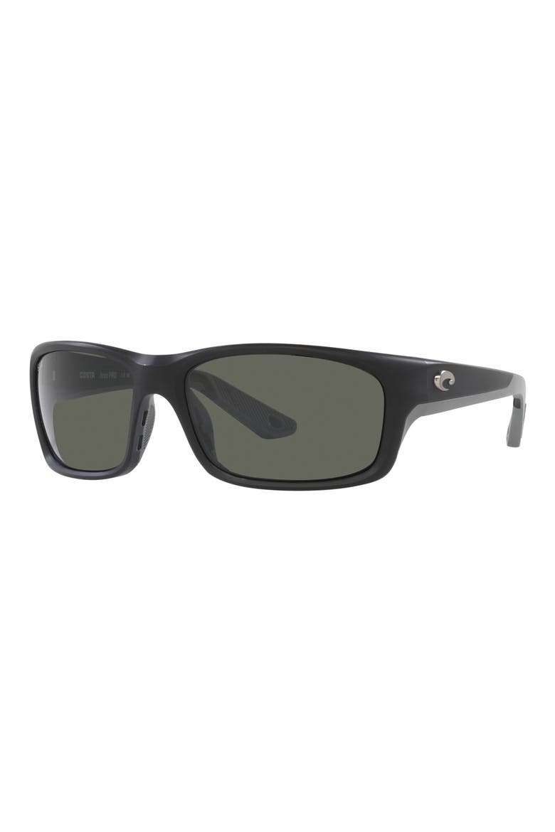Jose Pro 62mm Polarized Oversize Rectangular Sunglasses, Alternate, color, MATTE BLACK