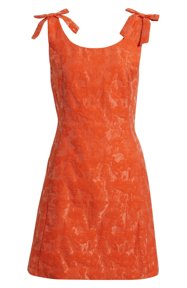 Sister Jane Neroli Bow Jacquard Minidress, Alternate, color, Orange