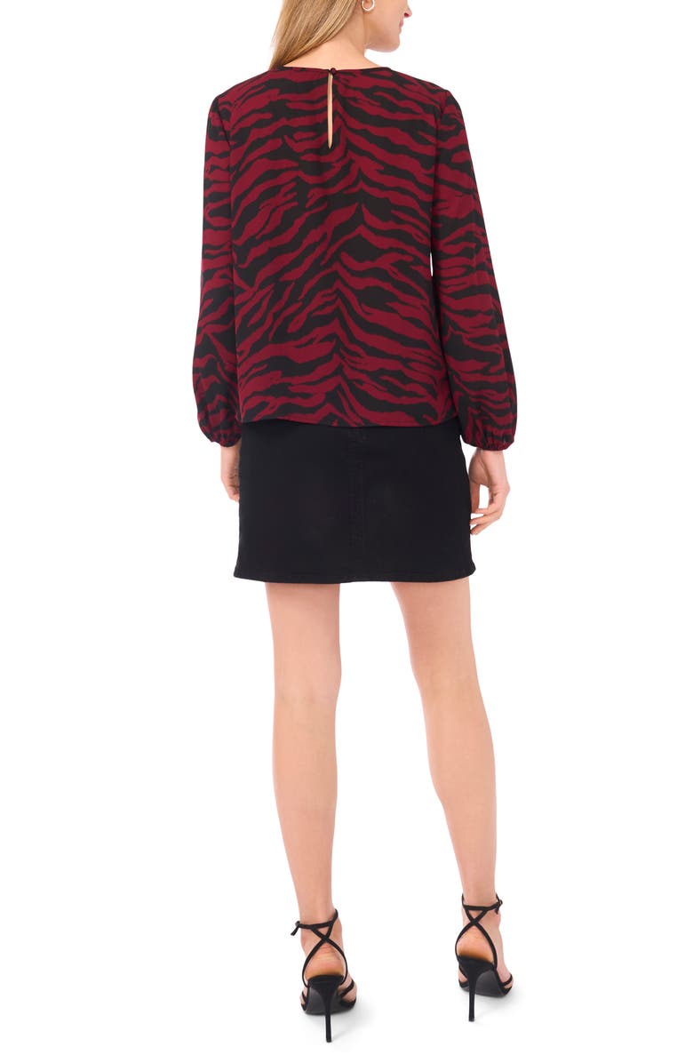 Vince Camuto Zebra Stripe Cutout Top, Alternate, color, Boysenberry