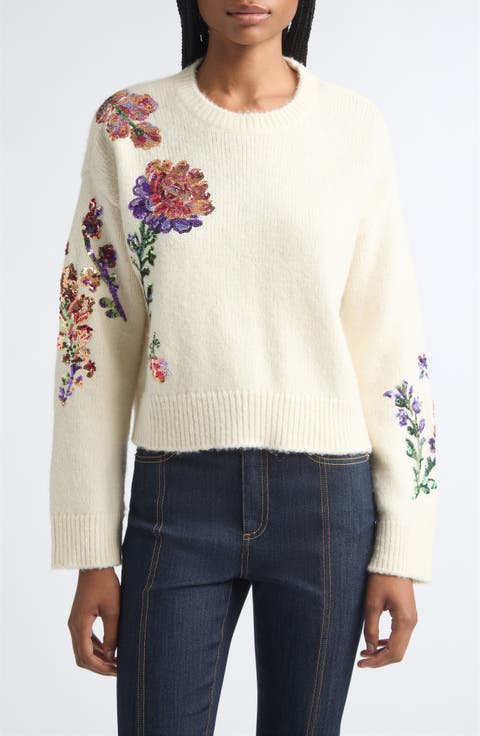 Esmerine Embellished Floral Sweater