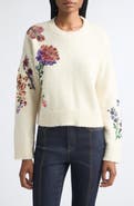 Cinq à Sept Esmerine Embellished Floral Sweater