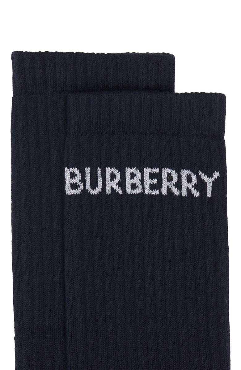 Burberry Metallic Logo Crew Socks, Alternate, color,