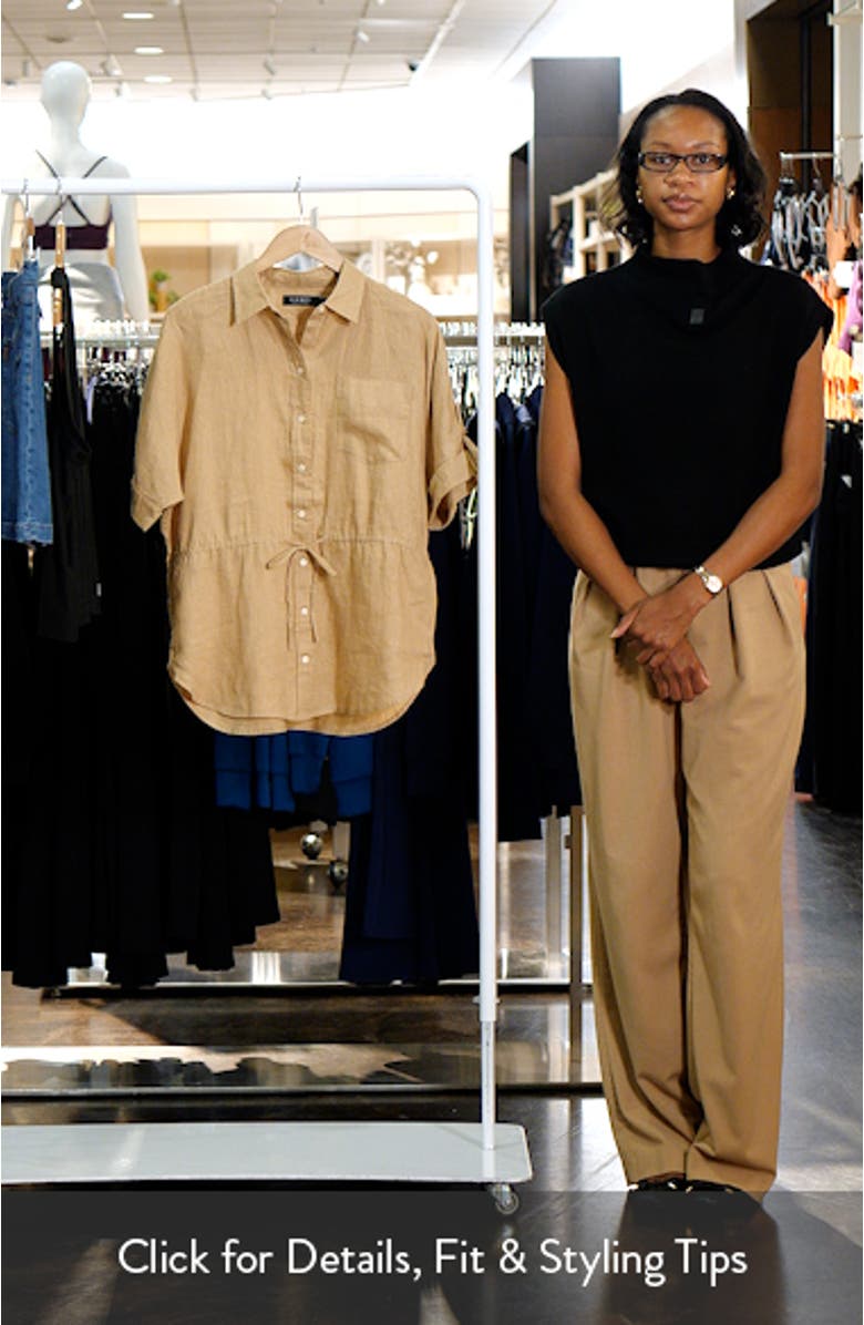 Linen Roll-Tab Sleeve Tunic, sales video thumbnail