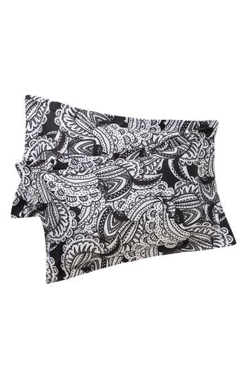 Brooks Brothers Set Of Two Paisley Print Pillow Sham In Black
