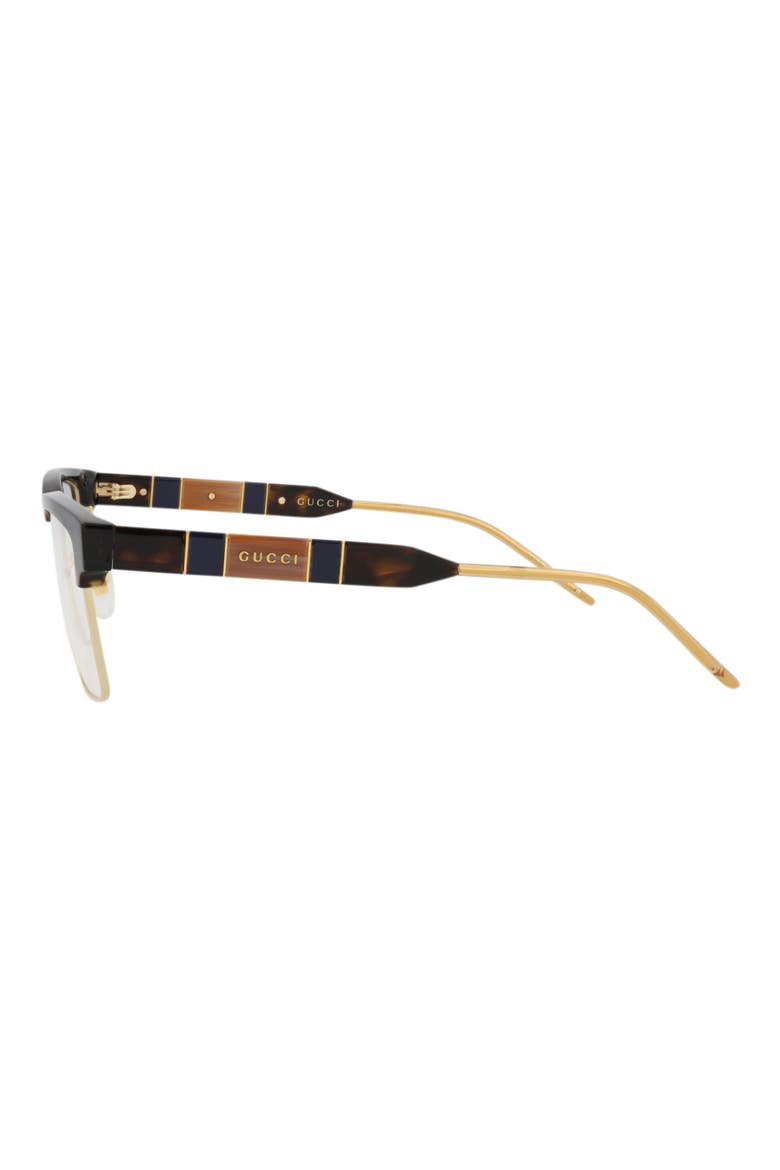52mm Half Rim Square Optical Frames, Alternate, color, HAVANA HAVANA TRANSPARENT