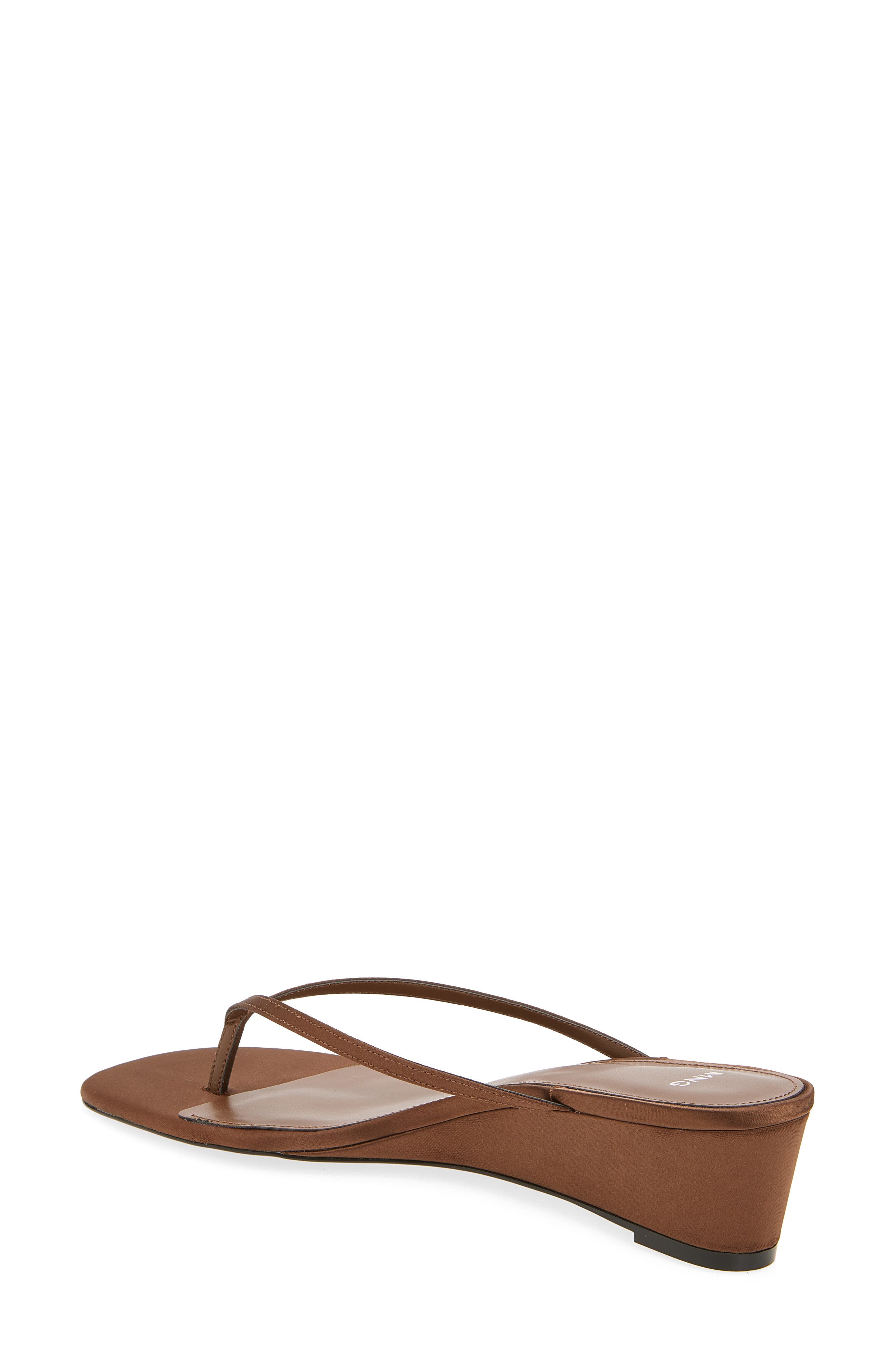 MANGO Bombay Wedge Sandal, Alternate, color, Chocolate
