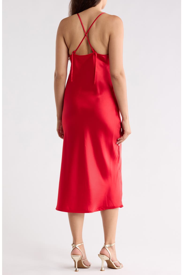 Satin Midi Slipdress, Alternate, color, RED
