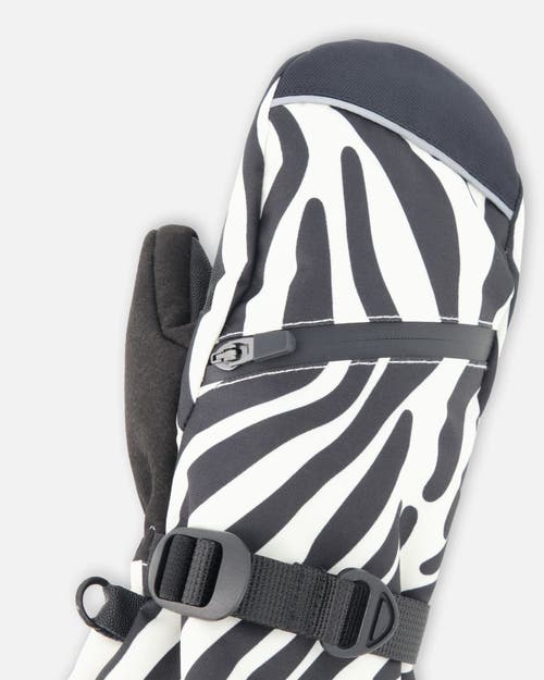 Deux Par Deux Girls Winter Mittens Teknik Animal In Animal Print