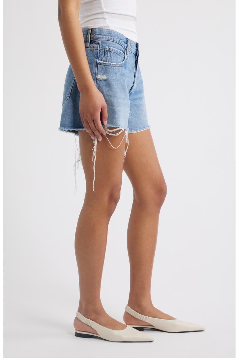The Long Hang High Waist Denim Cutoff Shorts, Alternate, color, LORETTA