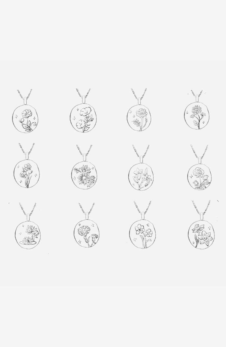 Little Sky Stone Silver Birth Flower Necklace, Alternate, color, Lily Of The Valley