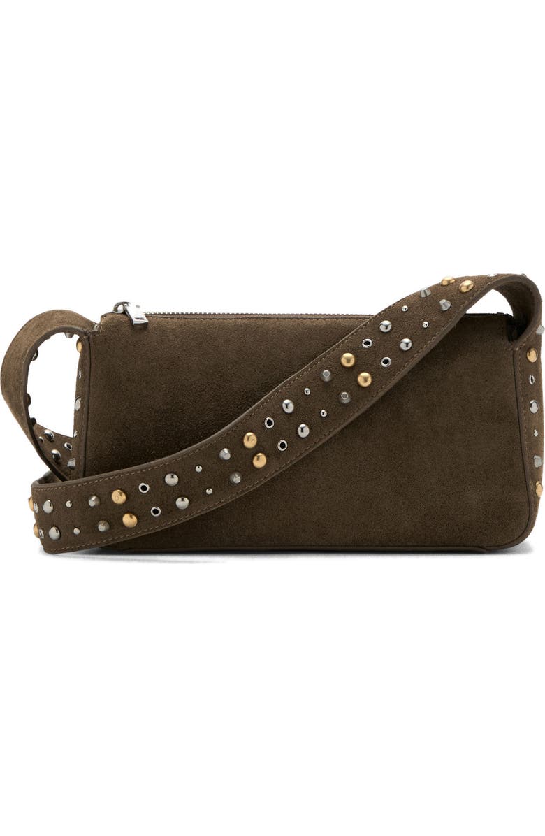 MANGO Suede Stud Crossbody Bag, Alternate, color, Khaki Green