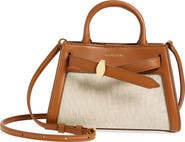 Veronica Beard Mini Dash Canvas & Leather Top Handle Bag