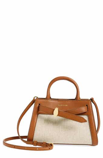 Veronica Beard Mini Dash Canvas & Leather Top Handle Bag