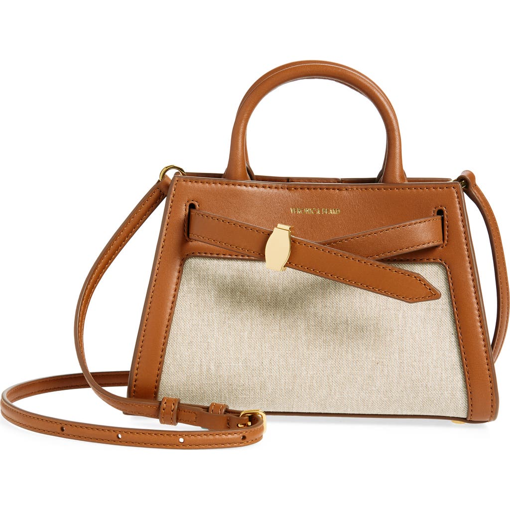 VERONICA BEARD VERONICA BEARD MINI DASH CANVAS & LEATHER TOP HANDLE BAG