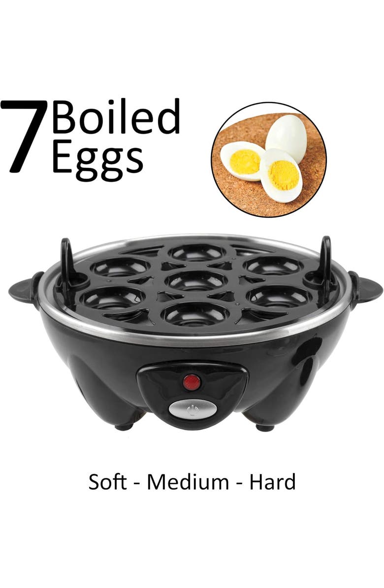 Brentwood 7 Egg Cooker/Steamer, Alternate, color, Black