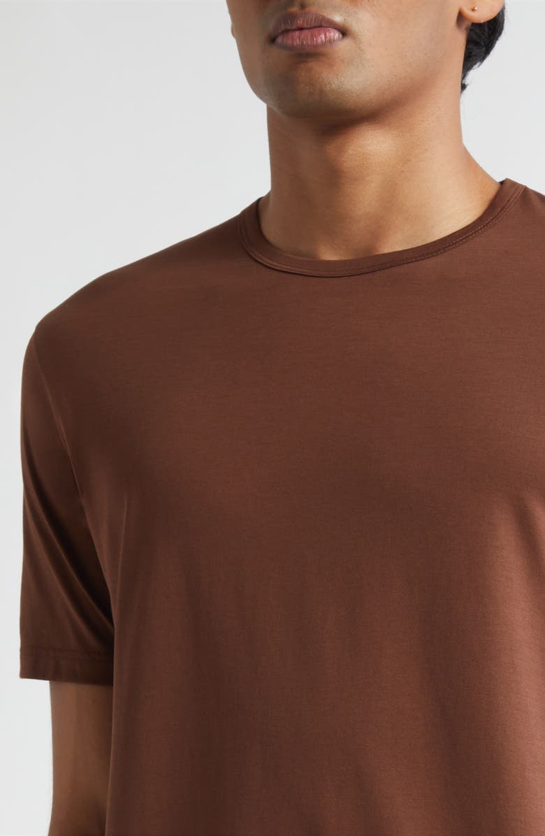 Sunspel Cotton Crewneck T-Shirt, Alternate, color, Conker Brown