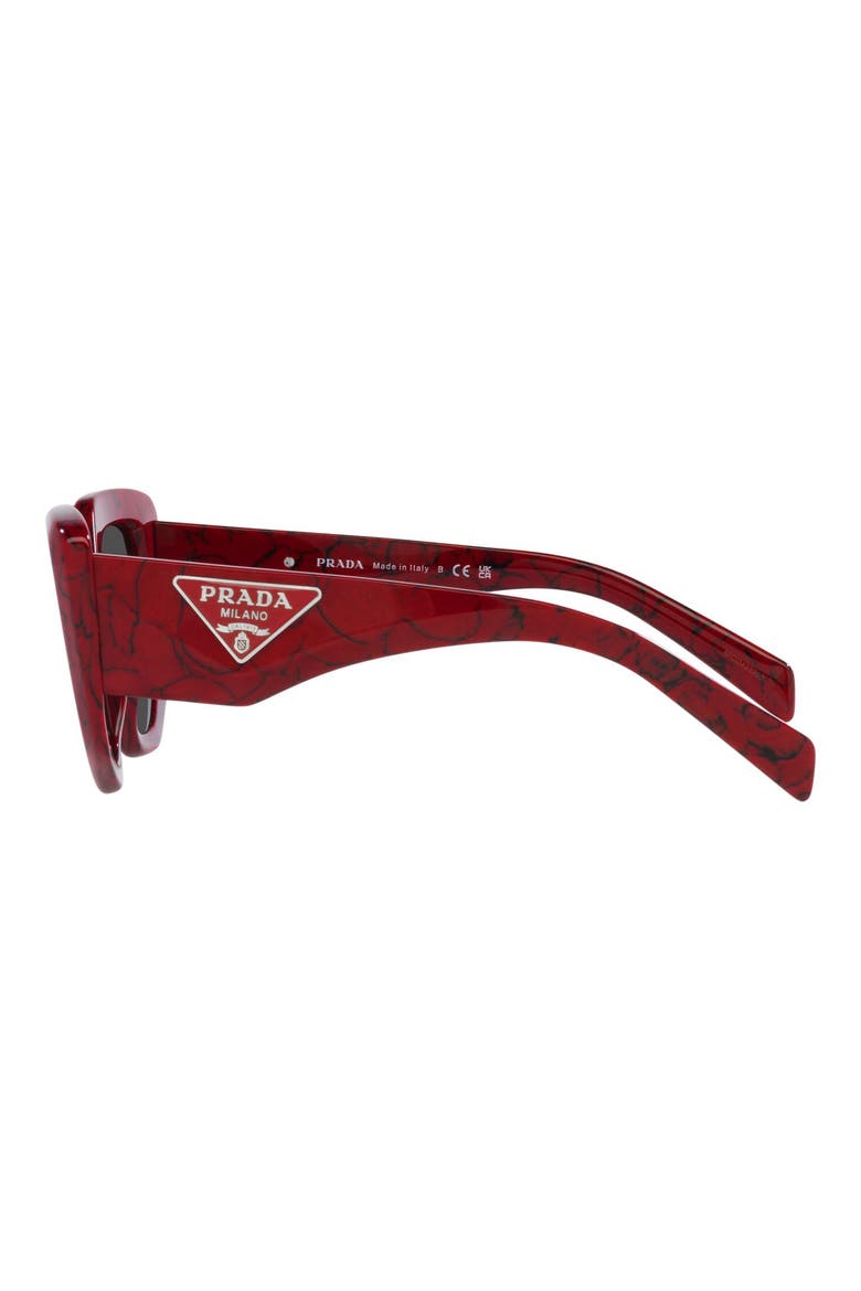 50mm Geometric Sunglasses, Alternate, color, RED/DARK GREY