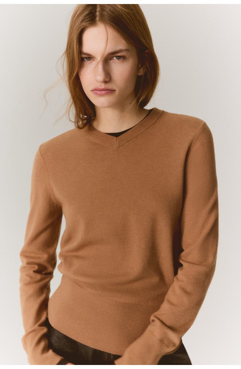 H&M V-neck Jumper, Main, color, Dark Beige